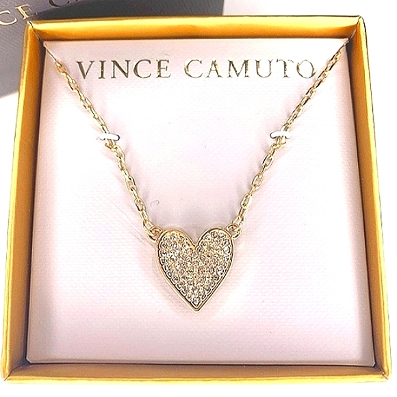 ❤️ Vince Camuto Gold-tone Pavé Heart Necklace NWT! - Picture 4 of 10